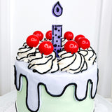 Comic Book Cake - Periwinkle/Green