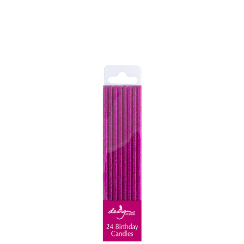 Glitter Candle Magenta - Tall (24)