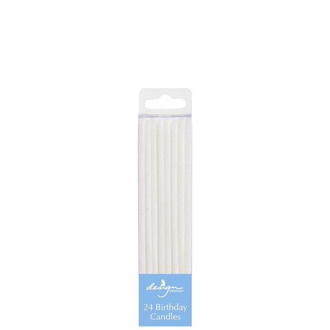 Glitter Candle White - Tall (24)