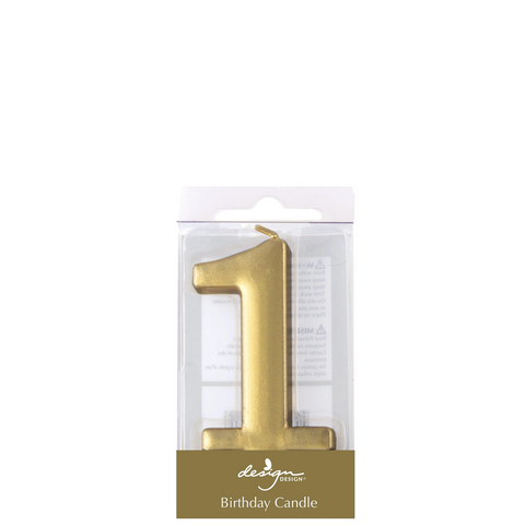 Gold Number Candle - 1
