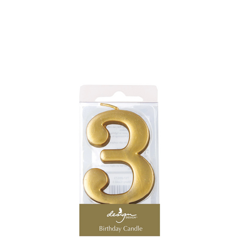 Gold Number Candle - 3