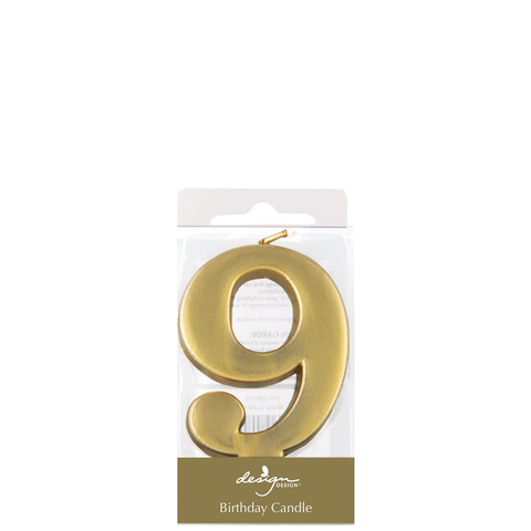 Gold Number Candle - 9