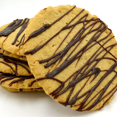 Peanut Butter Cookie with Chocolate Drizzle