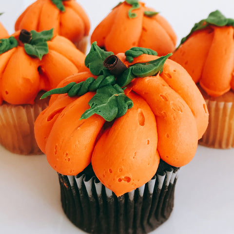 Halloween Pumpkin Cupcakes - Set (6)