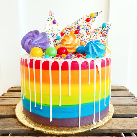 Overloaded Rainbow Cake