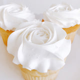 White Rosette Cupcakes