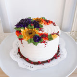 Ellery Cake - Fall Florals in Jewel Tones