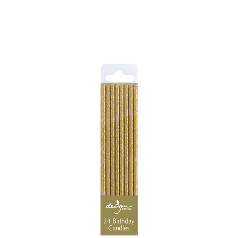 Glitter Candle Gold - Tall (24)