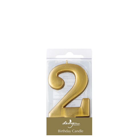 Gold Number Candle - 2