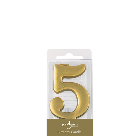 Gold Number Candle - 5