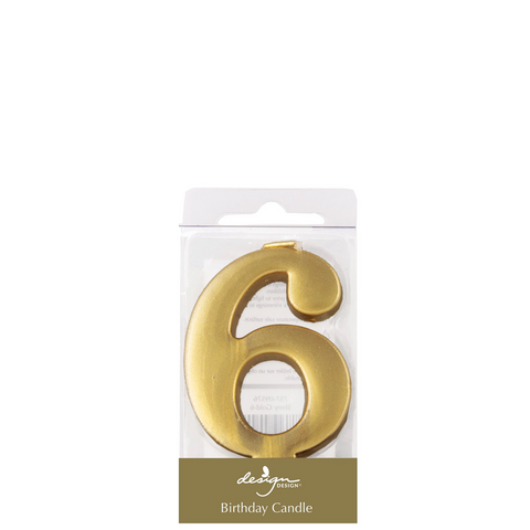 Gold Number Candle - 6