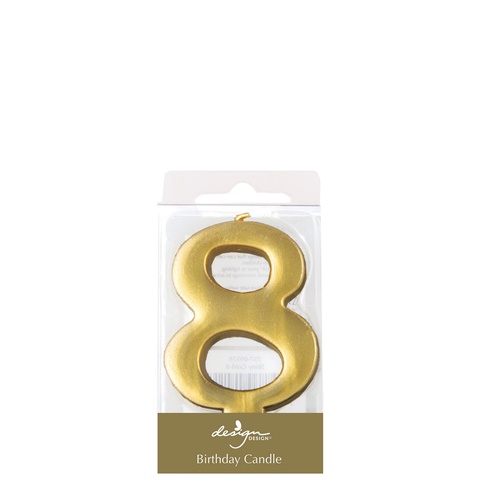 Gold Number Candle - 8