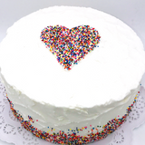 Pointillism Heart Cake - Multicolored