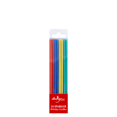 Primary Colors Sparkler Candle - Tall (24)